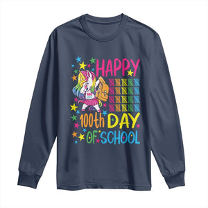 Happy 100th Day of School Unicorn Long Sleeve Shirt Magical Girls Celebration Gift