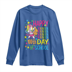 Happy 100th Day of School Unicorn Long Sleeve Shirt Magical Girls Celebration Gift
