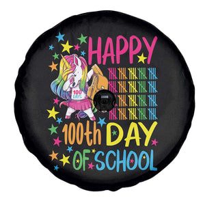 Happy 100th Day of School Unicorn Spare Tire Cover Magical Girls Celebration Gift
