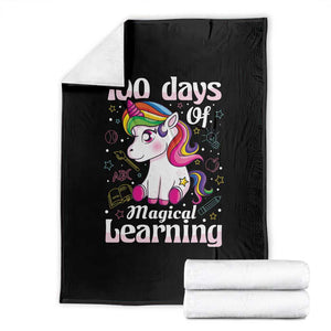 Magical Unicorn 100th Day of School Throw Blanket Cute Girls Celebration Gift