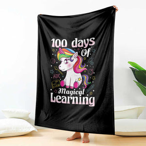 Magical Unicorn 100th Day of School Throw Blanket Cute Girls Celebration Gift