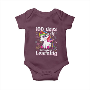 Magical Unicorn 100th Day of School Baby Onesie Cute Girls Celebration Gift