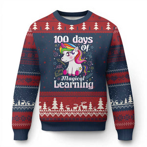 Magical Unicorn 100th Day of School Ugly Christmas Sweater Cute Girls Celebration Gift