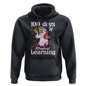 100th Day of School Unicorn Hoodie Girls 100 Days Celebration TS01 Black Print Your Wear