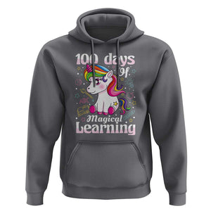 100th Day of School Unicorn Hoodie Girls 100 Days Celebration TS01 Charcoal Print Your Wear