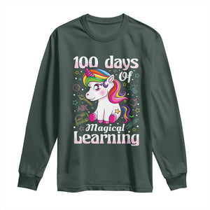 Magical Unicorn 100th Day of School Long Sleeve Shirt Cute Girls Celebration Gift