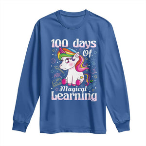 Magical Unicorn 100th Day of School Long Sleeve Shirt Cute Girls Celebration Gift