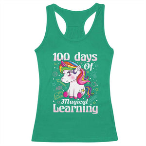 Magical Unicorn 100th Day of School Racerback Tank Top Cute Girls Celebration Gift