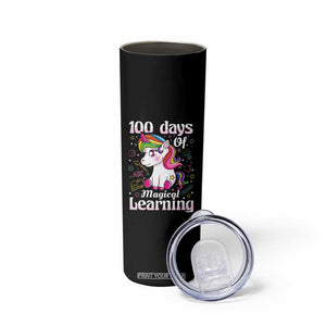 Magical Unicorn 100th Day of School Skinny Tumbler Cute Girls Celebration Gift