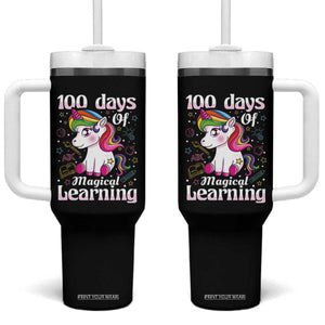 Magical Unicorn 100th Day of School Tumbler With Handle Cute Girls Celebration Gift