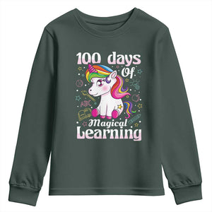 Magical Unicorn 100th Day of School Youth Sweatshirt Cute Girls Celebration Gift