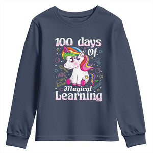 Magical Unicorn 100th Day of School Youth Sweatshirt Cute Girls Celebration Gift