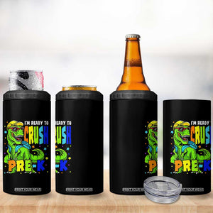 I am Ready To Crush Pre-K Dinosaur 4 in 1 Can Cooler Tumbler Cool First Day of School Boy