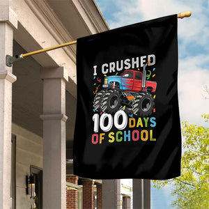 100 Days of School Monster Truck Garden Flag Boys Crushing 100th Day Milestone