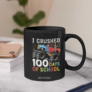 100 Days of School Monster Truck Coffee Mug Boys Crushing 100th Day Milestone