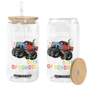 100 Days of School Monster Truck Glass Can Boys Crushing 100th Day Milestone