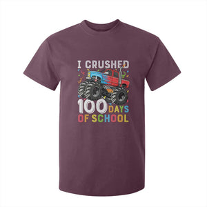 100 Days of School Monster Truck T Shirt For Kid Boys Crushing 100th Day Milestone