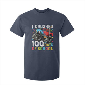 100 Days of School Monster Truck T Shirt For Kid Boys Crushing 100th Day Milestone