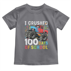 100 Days of School Monster Truck Toddler T Shirt Boys Crushing 100th Day Milestone