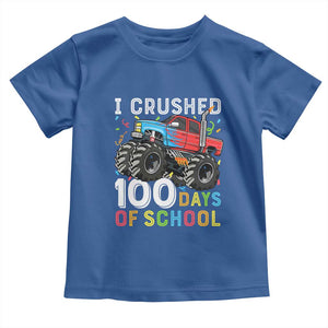 100 Days of School Monster Truck Toddler T Shirt Boys Crushing 100th Day Milestone