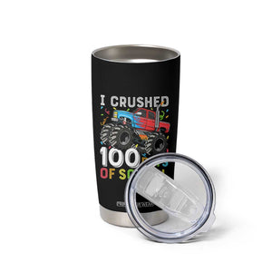 100 Days of School Monster Truck Tumbler Cup Boys Crushing 100th Day Milestone
