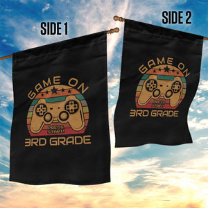 Game On First Day of 3rd Grade Garden Flag Funny Gamer Back to School Kids Gift