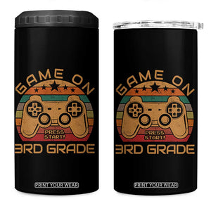 Game On First Day of 3rd Grade 4 in 1 Can Cooler Tumbler Funny Gamer Back to School Kids Gift