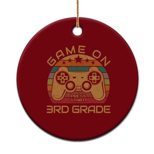 Game On First Day of 3rd Grade Ceramic Ornament Funny Gamer Back to School Kids Gift