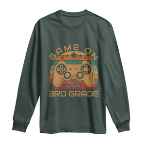 Game On First Day of 3rd Grade Long Sleeve Shirt Funny Gamer Back to School Kids Gift
