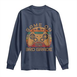 Game On First Day of 3rd Grade Long Sleeve Shirt Funny Gamer Back to School Kids Gift