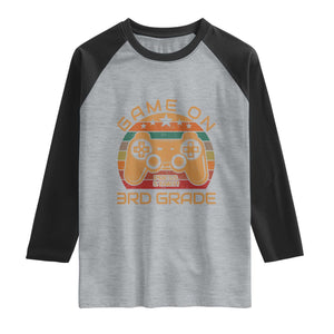 Game On First Day of 3rd Grade Raglan Shirt Funny Gamer Back to School Kids Gift