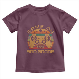 Game On First Day of 3rd Grade Toddler T Shirt Funny Gamer Back to School Kids Gift