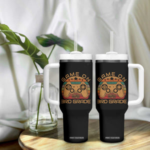 Game On First Day of 3rd Grade Tumbler With Handle Funny Gamer Back to School Kids Gift