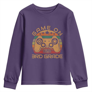 Game On First Day of 3rd Grade Youth Sweatshirt Funny Gamer Back to School Kids Gift