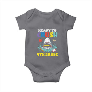 Shark Ready To Crush 4th Grade Baby Onesie Cool Boys First Day of School Gift