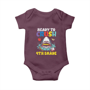 Shark Ready To Crush 4th Grade Baby Onesie Cool Boys First Day of School Gift