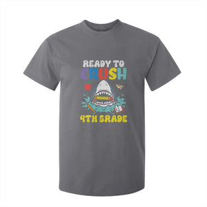 Shark Ready To Crush 4th Grade T Shirt For Kid Cool Boys First Day of School Gift