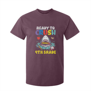 Shark Ready To Crush 4th Grade T Shirt For Kid Cool Boys First Day of School Gift