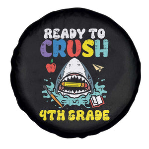 Shark Ready To Crush 4th Grade Spare Tire Cover Cool Boys First Day of School Gift