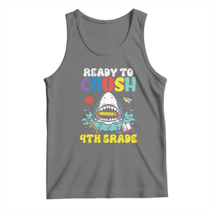 Shark Ready To Crush 4th Grade Tank Top Cool Boys First Day of School Gift