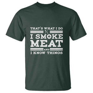 Funny Pitmaster T Shirt I Smoke Meat BBQ Smoker Grill Gift TS01 Dark Forest Green Print Your Wear
