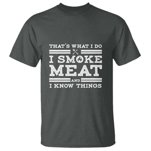 Funny Pitmaster T Shirt I Smoke Meat BBQ Smoker Grill Gift TS01 Dark Heather Print Your Wear