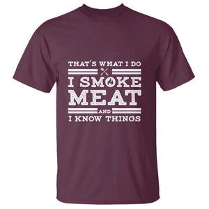 Funny Pitmaster T Shirt I Smoke Meat BBQ Smoker Grill Gift TS01 Maroon Print Your Wear