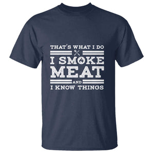 Funny Pitmaster T Shirt I Smoke Meat BBQ Smoker Grill Gift TS01 Navy Print Your Wear