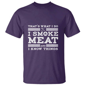 Funny Pitmaster T Shirt I Smoke Meat BBQ Smoker Grill Gift TS01 Purple Print Your Wear