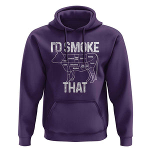 Chef Butcher Smoke Funny Hoodie BBQ Grilling Gift, Comfortable Cotton Tee, Humor Design TS01 Purple Print Your Wear