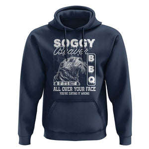 Soggy Beaver Funny BBQ Hoodie Humorous Eating Design, Comfortable Cotton Tee, Unique Gift TS01 Navy Print Your Wear