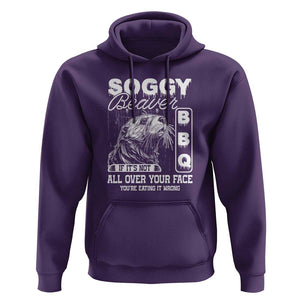 Soggy Beaver Funny BBQ Hoodie Humorous Eating Design, Comfortable Cotton Tee, Unique Gift TS01 Purple Print Your Wear