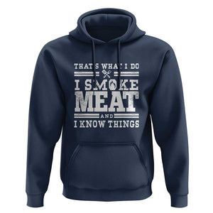 Funny Pitmaster BBQ Hoodie I Smoke Meat Smoker Grill Gift TS01 Navy Print Your Wear