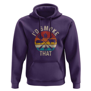 Vintage BBQ Hoodie Chef Butcher, I'd Smoke That Funny Father's Day Gift TS01 Purple Print Your Wear